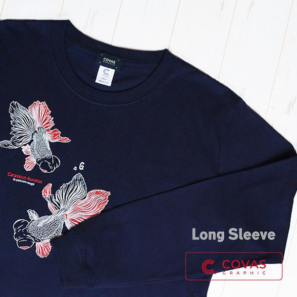 COVAS GRAPHIC 長袖 Tシャツ 金魚風情 ネイビー 紺 402339-29 COVAS GRAPHIC 長袖 Tシャツ 金魚風情 ネイビー 紺 402339-29