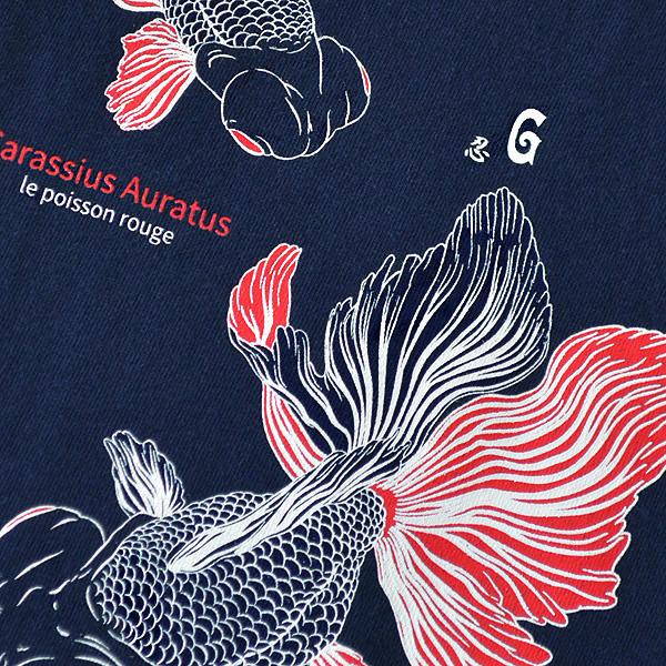 COVAS GRAPHIC 長袖 Tシャツ 金魚風情 ネイビー 紺 402339-29