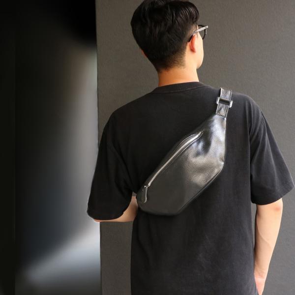 DEEP ZONE 本革 牛革 ボディバッグ メンズ レザー バック 斜め掛け