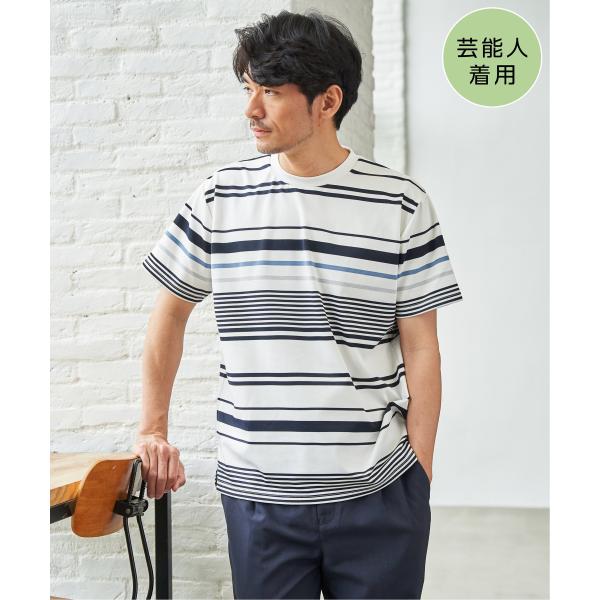 【MonoMax × 小泉孝太郎】冷感DRYポンチボーダーTシャツ「小泉孝太郎さん着用モデル」