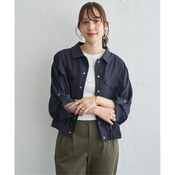 レーヨンナイロンツイルロールアップブルゾン