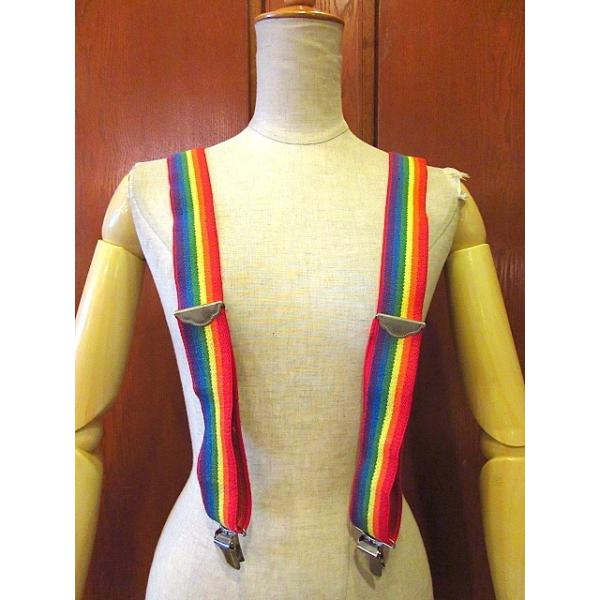 ビンテージ☆レインボーサスペンダー☆190902f1古着雑貨小物USA虹色
