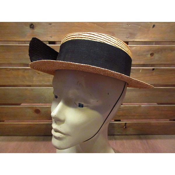ビンテージ70's80's●nordstromレディースボーターハット●200621n8-w-ht-str 1970s1980s麦わら帽子ストローハットレトロカンカン帽