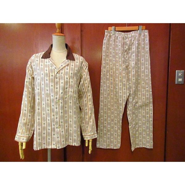 70s パジャマセットアップ　パジャマシャツ　パジャマパンツ　ヴィンテージ cozyvintage_200709s7-m-pjm