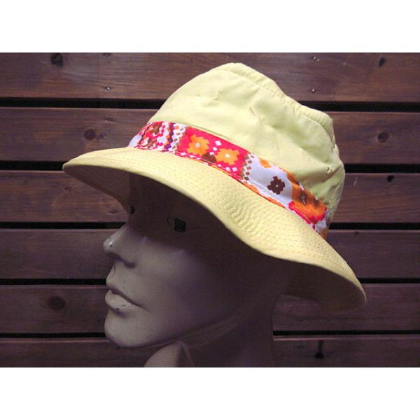 ハットヴィンテージ ビンテージ70's80's○DEADSTOCKロールアップハット黄size L○200724n4