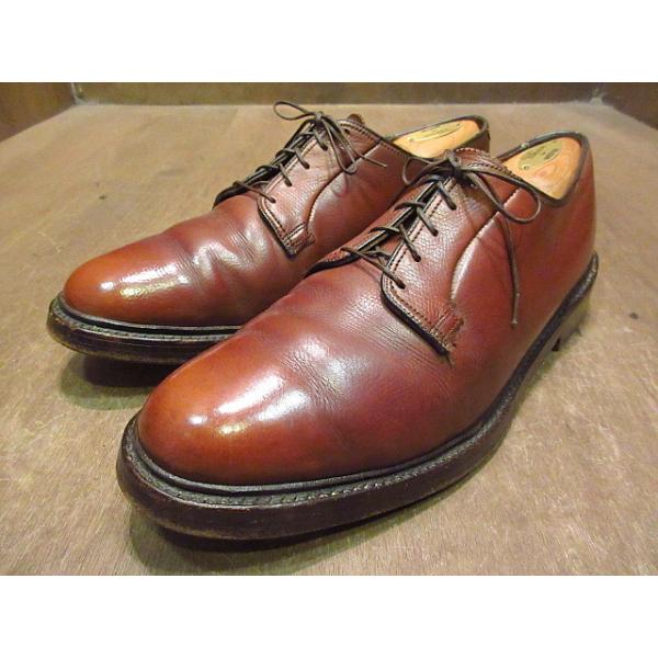 ビンテージ70's○FLORSHEIM IMPERIALプレーントゥシューズ茶10D