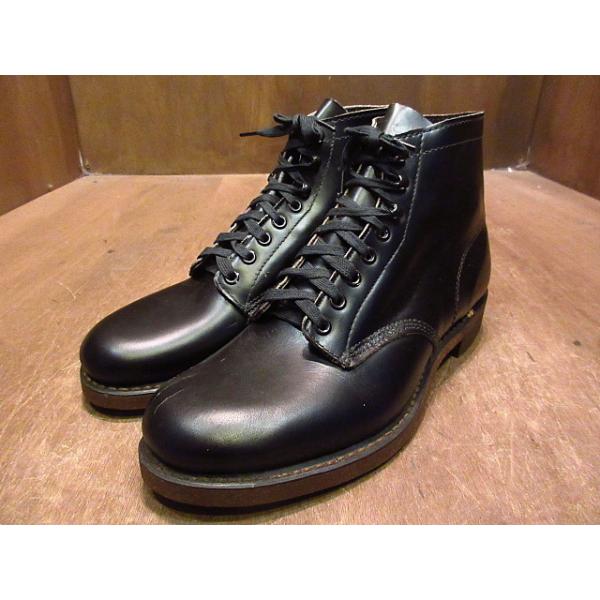 ビンテージ40's50's○DEADSTOCKプレーントゥワークブーツ黒7 1/2 ビンテージ40's50's○DEADSTOCKプレーントゥワークブーツ黒7 1/2