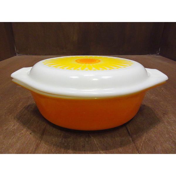 PYREX○イエローデイジーオーバルキャセロール1 1/2 QT○210111n3-pyr