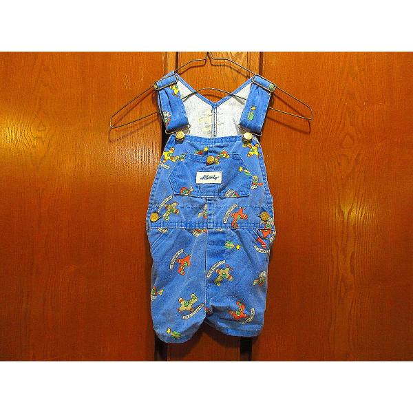 ビンテージ○Libertyキッズ飛行機総柄オーバーオールsize 3T