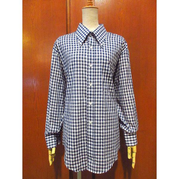 ビンテージ70's○Ultimo Fashionsギンガムチェックボタンダウン長袖