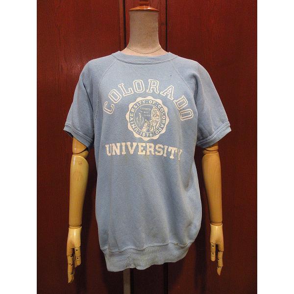 ビンテージ50's60's○COLORADO UNIVERSITYコットン半袖ラグラン