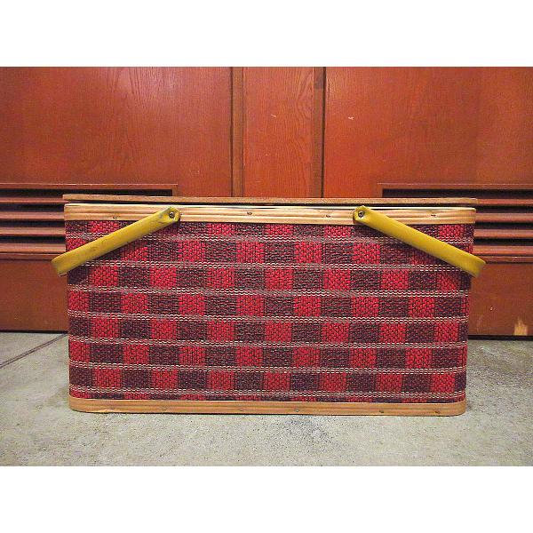 ビンテージ 60’s BURLINGTON社製 ピクニックバスケット USA製 ビンテージ○BURLINGTONピクニックバスケット○210720s6-bag-bsk