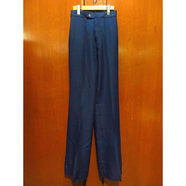 ビンテージ70's○CENTURY 21レディースフレアパンツ紺表記12○220331s1