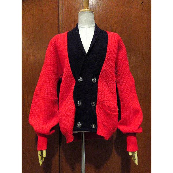 ビンテージ60's○ショールカラーツートーンニットカーディガン