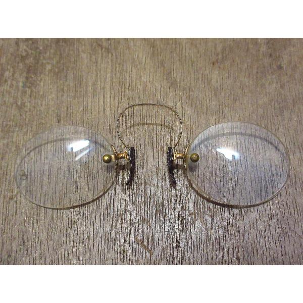 ビンテージ~40's○Cブリッジ型フィンチ眼鏡○221215i2-eygls 20s30s