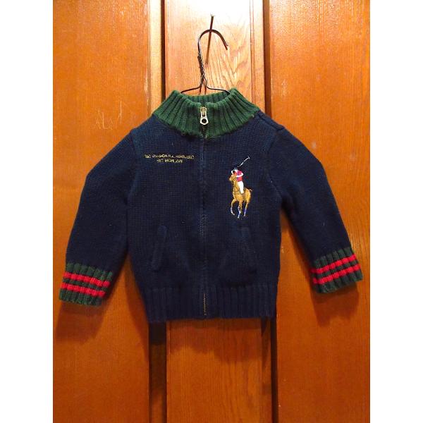 ビンテージ○Polo Ralph Laurenキッズジップアップカーディガンsize 9M