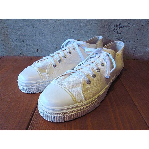 ビンテージ　60s　70s　USA製　シューズ　キャンバス　スニーカー　ライン ビンテージ60's70's○MADE IN U.S.A. DEADSTOCKキャンバススニーカー白