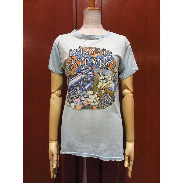 ビンテージ70's○LYNYRD SKYNYRDプリントTシャツ水色○230622i1-m-tsh