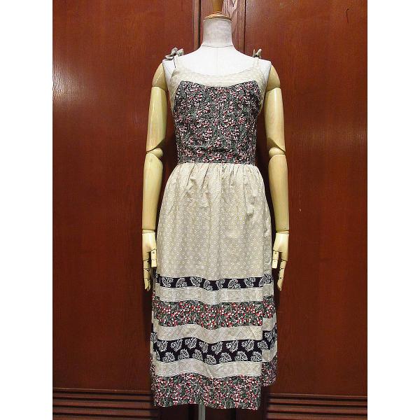 ビンテージ70's○花柄ノースリーブワンピースsize 10○230809i4