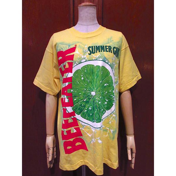 ビンテージ80's○DEADSTOCK BEEFEATER THE SUMMER GINプリントT