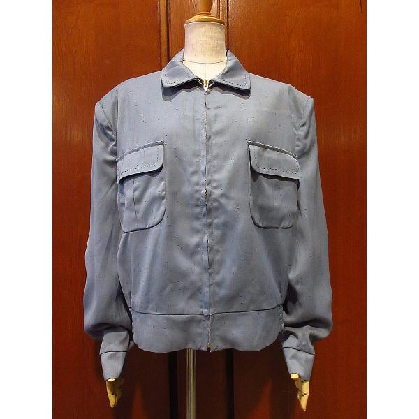 ビンテージ50's○PENNEY'Sカスリ柄リッキージャケット水色size ビンテージ50's○PENNEY'Sカスリ柄リッキージャケット水色size