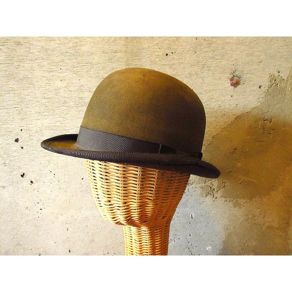 ビンテージ-20’s●STETSONボーラーハットsize 7●231031k4-m-ht-flt -1920sステットソン古着山高帽メンズアンティークフェルト