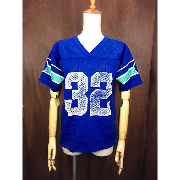ビンテージ80's○SEATTLE SEAHAWKSゲームシャツ青○240420y2-m-ostsh