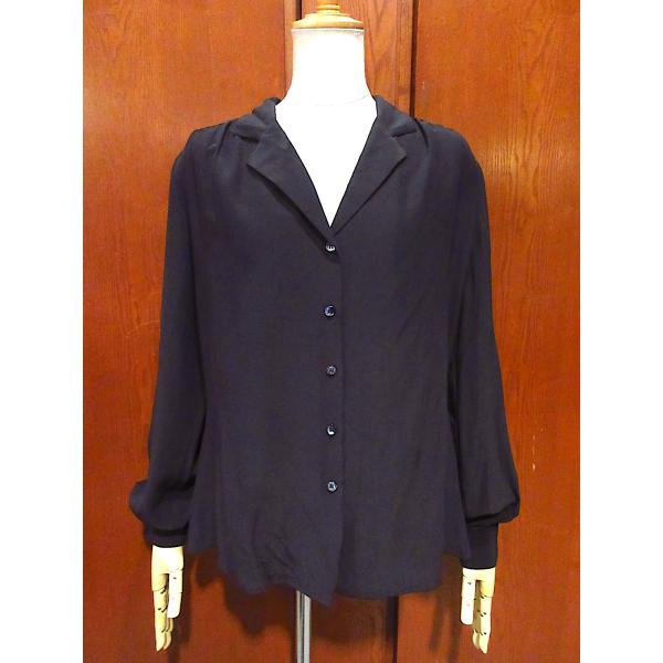 ビンテージ80's90's○nordstromレディースシルクオープンカラーシャツ