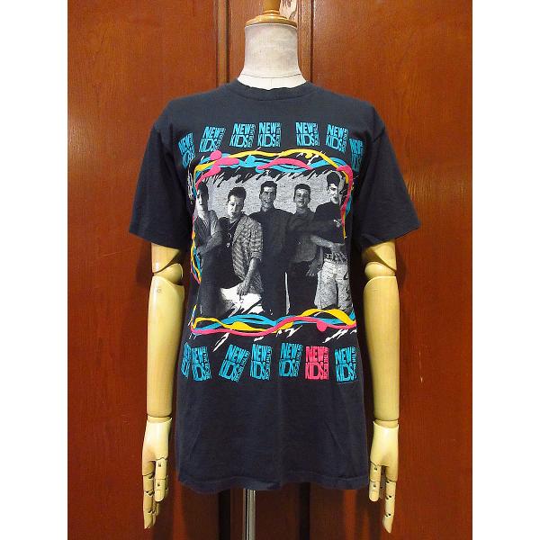 ビンテージ80's○DEADSTOCK NEW KIDS ON THE BLOCKツアーTシャツ黒size