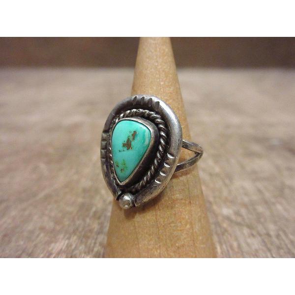 ビンテージ○ナバホターコイズスターリングシルバーリング○240616i6
