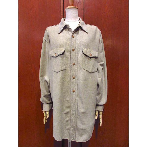 ビンテージ30's○SWEET-ORRマチ付きウールシャツ○241006m6-m-lssh-wl