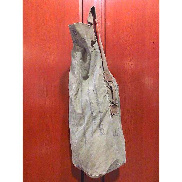ビンテージ 米軍 キャンバス ダッフルバッグ 50s60s 鞄 ステンシル ビンテージ40's○ミリタリーステンシル入りキャンバスダッフルバッグ
