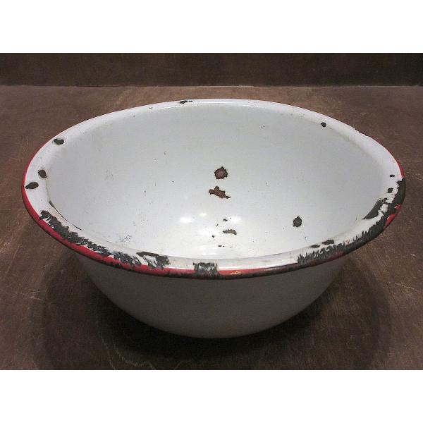 ビンテージ○ホーローボウル白○241009i4-tbwr入れ物食器USA雑貨