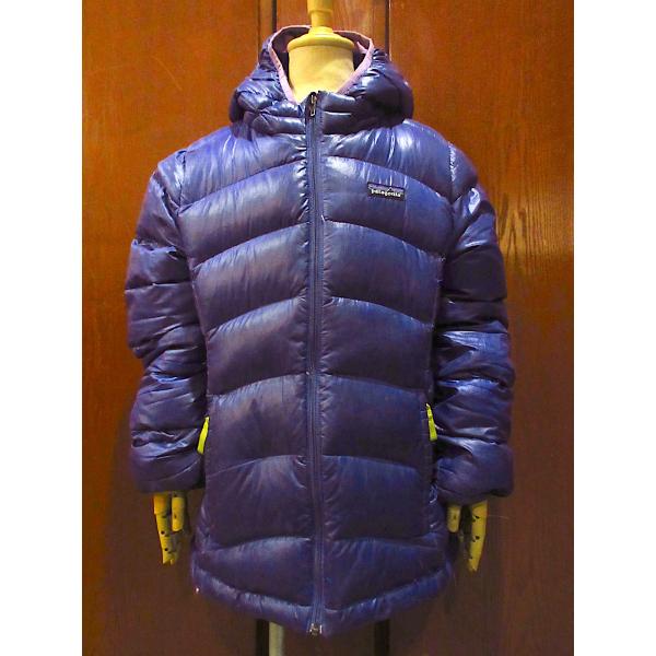 ビンテージ○Patagoniaキッズフード付きダウンジャケット紫size GIRL'S