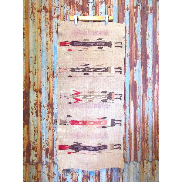 ビンテージ-40's○ナバホYeiモチーフラグ約47cm×約102cm○250420k7-rug