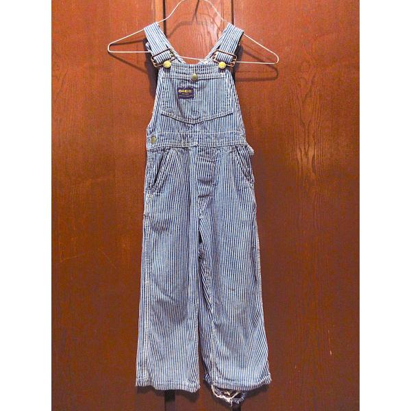ヴィンテージ　oshkosh　花柄　ストライプ　ショートオール ビンテージ60's70's○OSHKOSHキッズヒッコリーストライプ