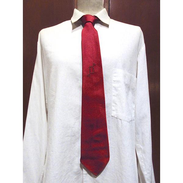 ビンテージ40's50's○Manhattanレーヨンネクタイ赤○251024m6-nct