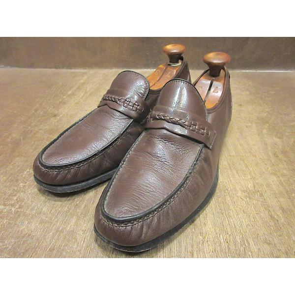 ビンテージ○Uチップローファー茶size 9 D○251113z2-m-lf-26cm革靴