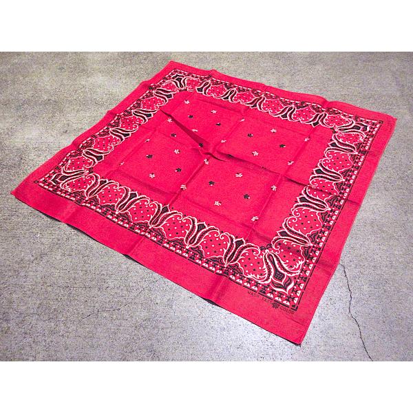 ビンテージ50's○DEADSTOCK FAST COLOR虎マークコットンバンダナ赤