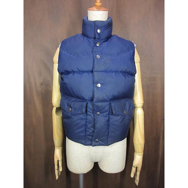 ビンテージ80's○リバーシブルダウンベスト紺×青○251201n2-m-vs