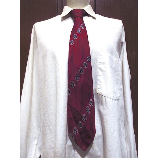 ビンテージ40's50's○Roos Brosプリントシルクネクタイ○251209m3-nct