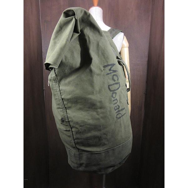 ビンテージ70's○ミリタリーステンシル入りキャンバスダッフルバッグ