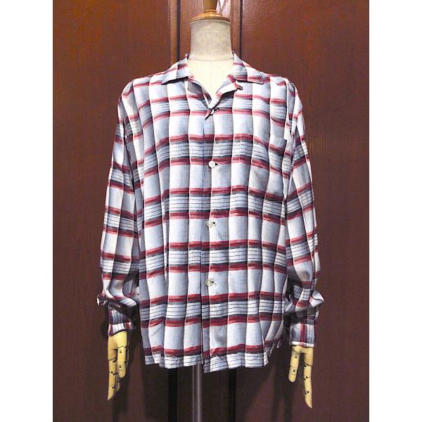 ビンテージ50's○シャドーチェック長袖ループカラーシャツ○251217m3-m