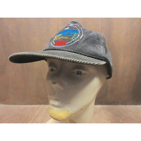 ビンテージ90's○PDX TAP BAUGH 5パネルコーデュロイキャップ黒