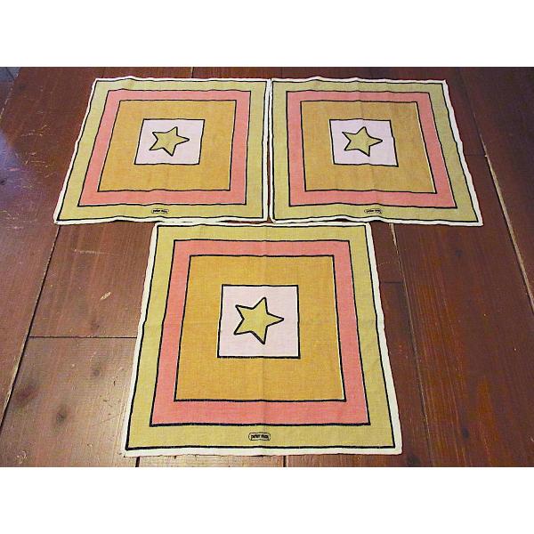 ビンテージ60's70's○Peter Maxリネンクロス3点セット○260126z8-fbr