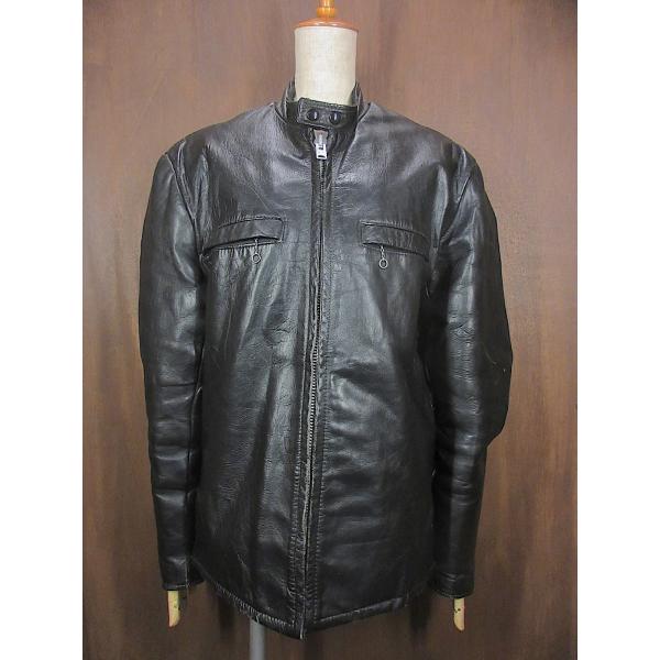 ビンテージ70's○Searsレザーシングルライダースジャケット黒size 40