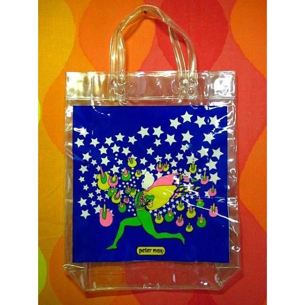 超希少　petermax ピーターマックス　パック　トートバッグ ビンテージ70's☆DEAD STOCK Peter MaxビニールバッグA☆サイケ