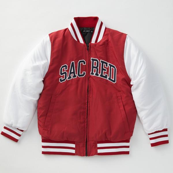 スタジャン 子ども キッズ ブルゾン 中綿 スタジアムジャンパー レッド