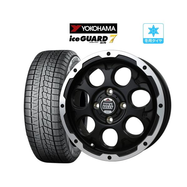スタッドレスタイヤ 15インチ 4本 セット ホイール付 ice guard スタッドレス タイヤ ホイール 4本 15インチ 4穴 pcd100 ロックケリー