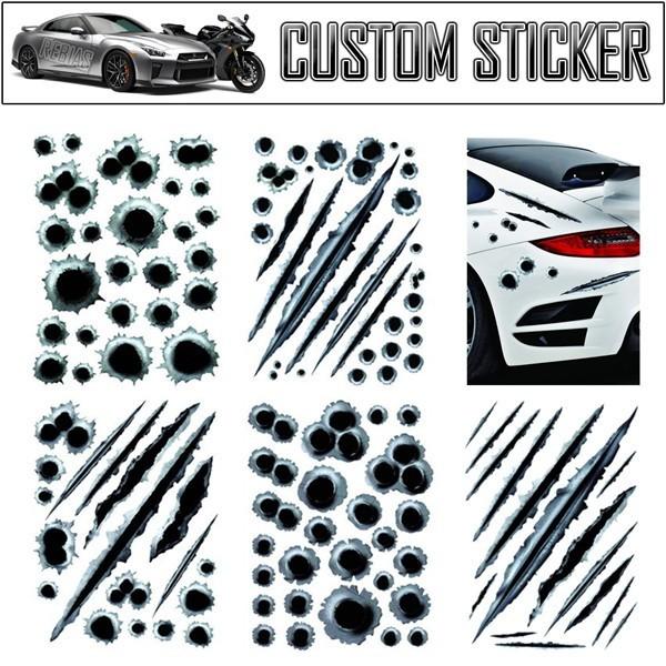 弾痕 ステッカー 銃弾 キズ 傷跡 クラッシュ スラッシュ 車 バイク ドレスアップ シール エンブレム Custom Sticker Ns 57 カーパーツマニアックスyahoo 店 通販 Yahoo ショッピング